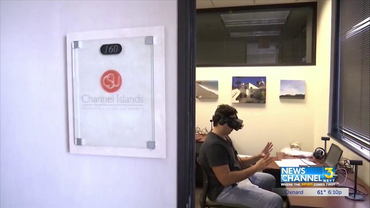 Student using VR headset